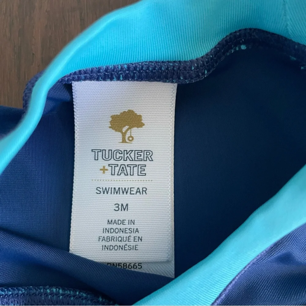 Nordstrom Baby Tucker + Tate 3 Blue Swim Set with Matching Hat NEW